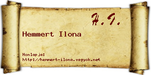 Hemmert Ilona névjegykártya